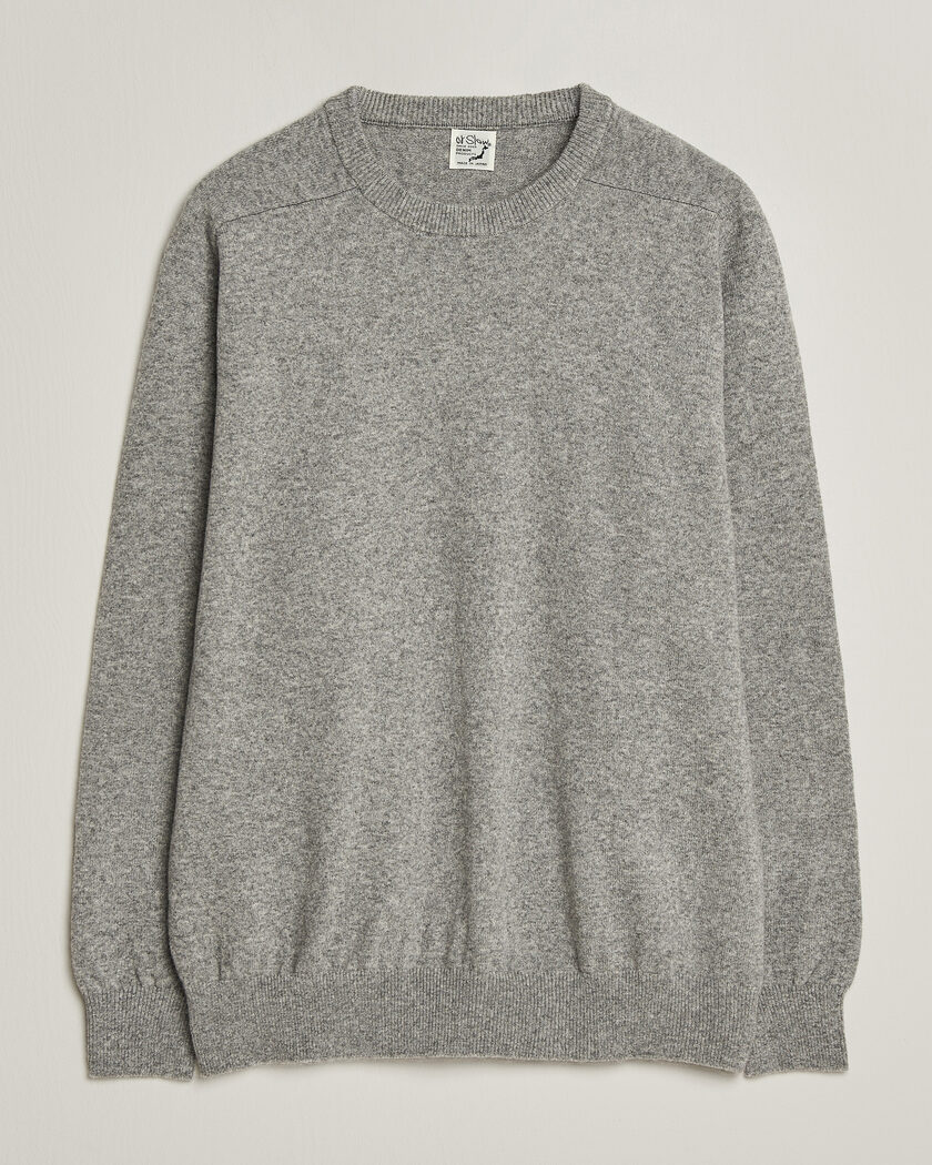 orSlow Simple Crew Neck Sweater Light Grey – Grau