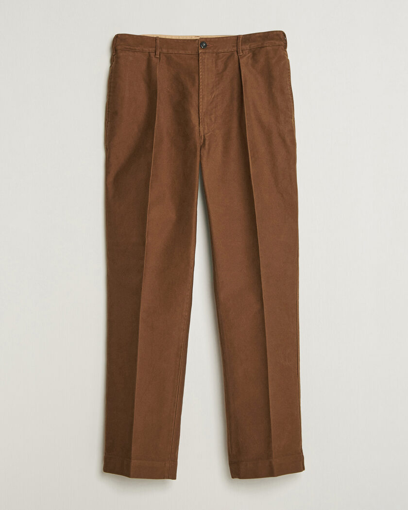 Drake's MKIV Japanese Moleskin Games Trousers Brown – Braun
