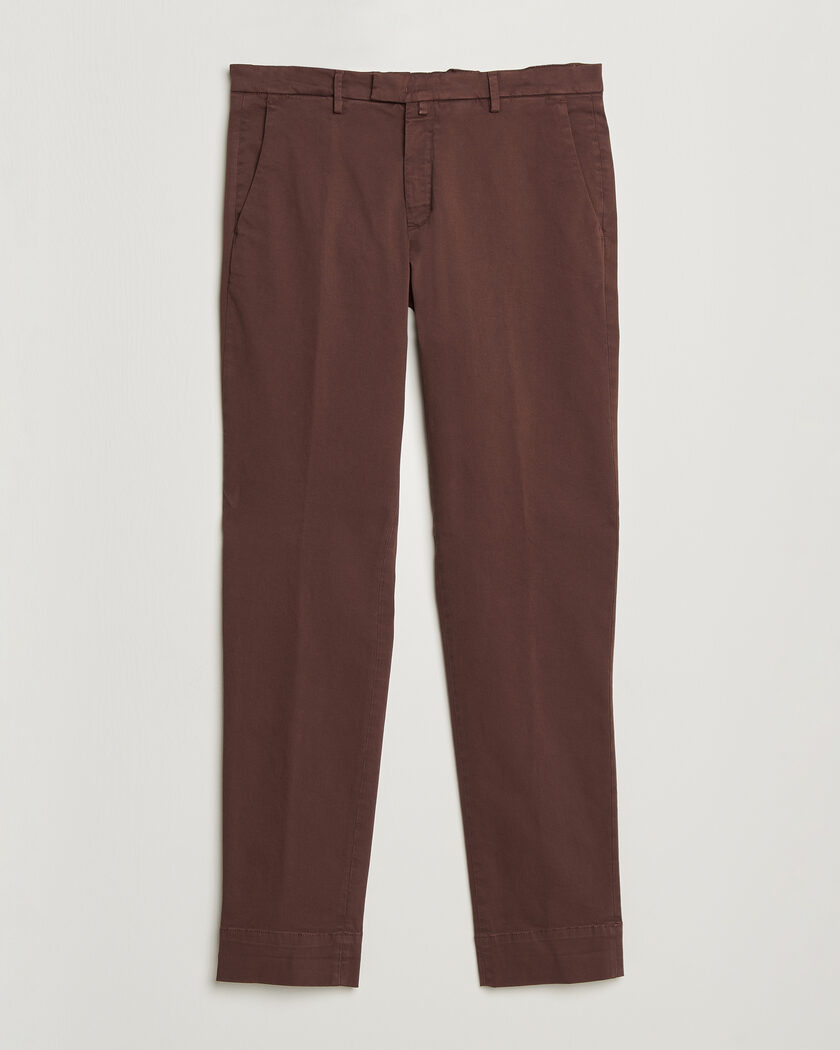 Briglia 1949 Slim Fit Cotton Stretch Trousers Burgundy – Rot