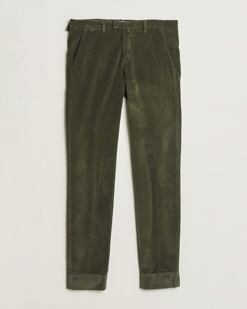 Briglia 1949 Slim Fit Corduroy Trousers Dark Green – Grün