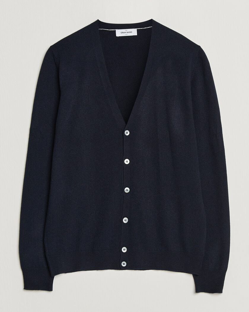 Gran Sasso Wool/Cashmere Cardigan Navy – Blau