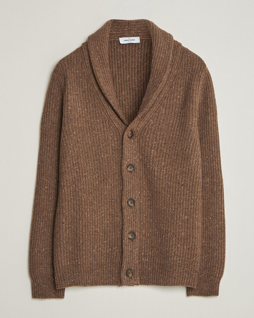 Gran Sasso Wool/Cashmere Donegal Cardigan Brown – Braun