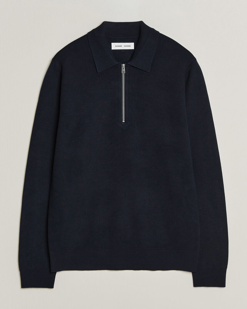 Samsøe Samsøe Matt Half Zip Polo Sky Captain – Blau