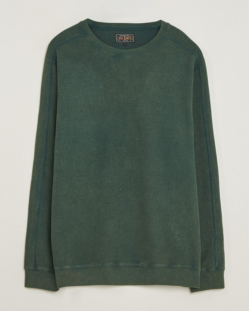 BEAMS PLUS Fade Thermal Crew Green – Grün