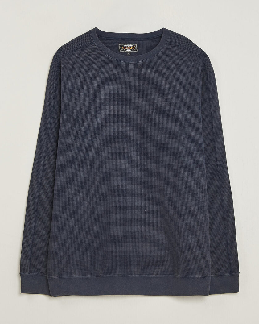 BEAMS PLUS Fade Thermal Crew Navy – Blau
