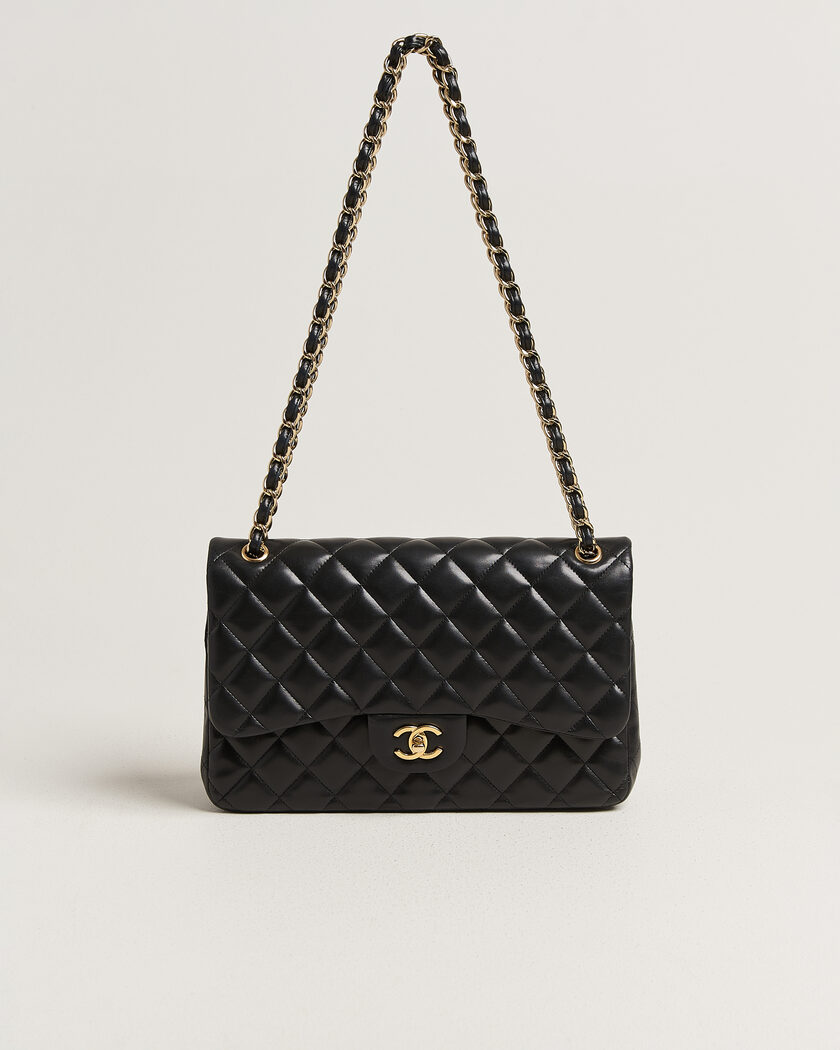 Chanel Pre-Owned Classic Jumbo Double Flap Bag Lambskin Black – Schwarz