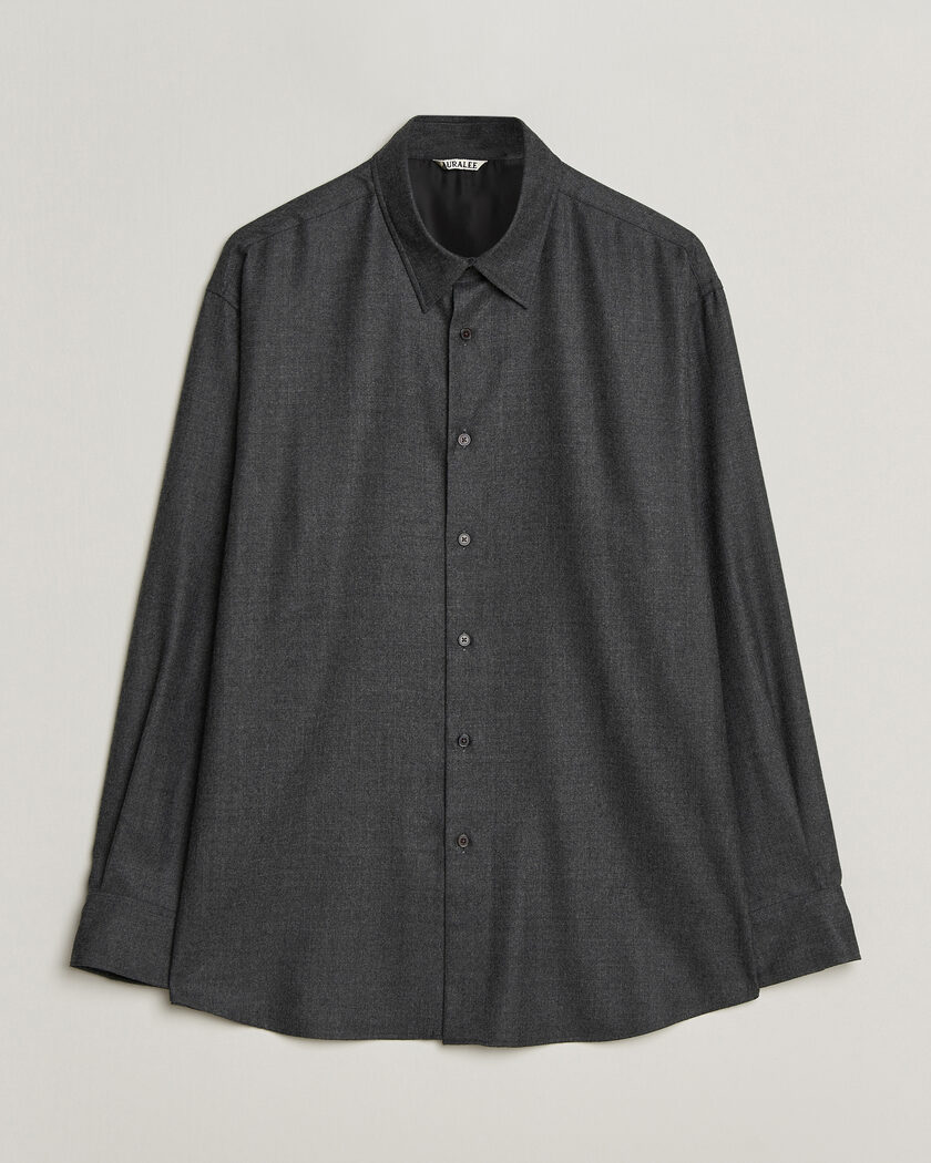 Auralee Super Light Wool Shirt Charcoal – Grau