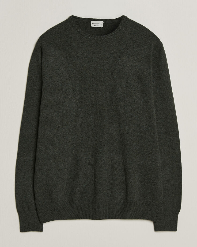 Morgano Wool/Cashmere Crewneck Dark Green – Grün