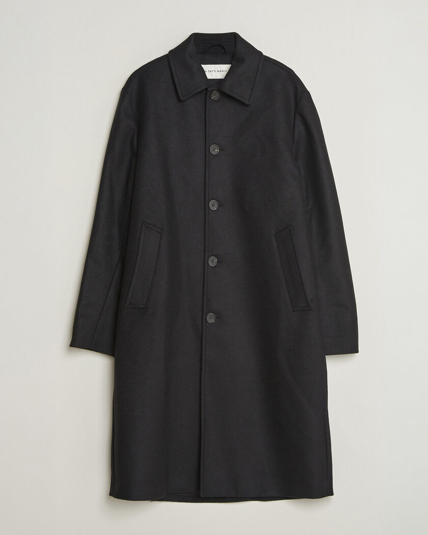 A Day's March Shamrock Wool Car Coat Black – Schwarz