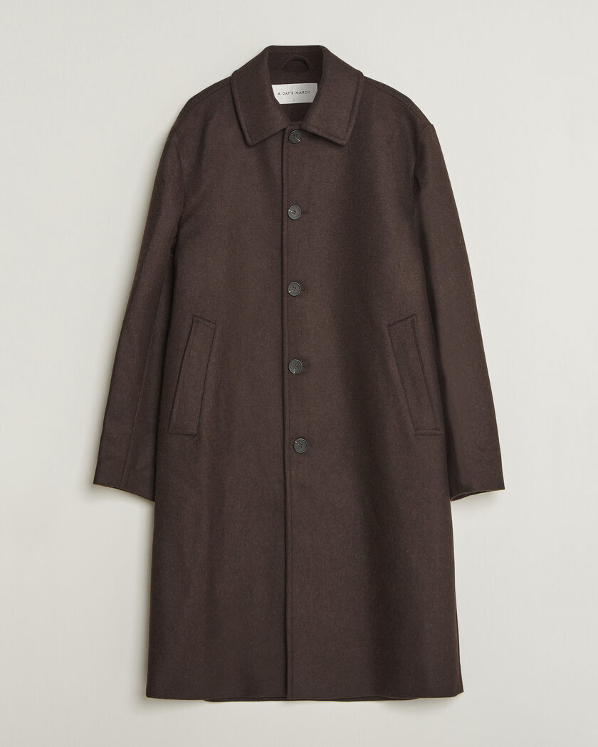 A Day's March Shamrock Wool Car Coat Dark Brown – Braun
