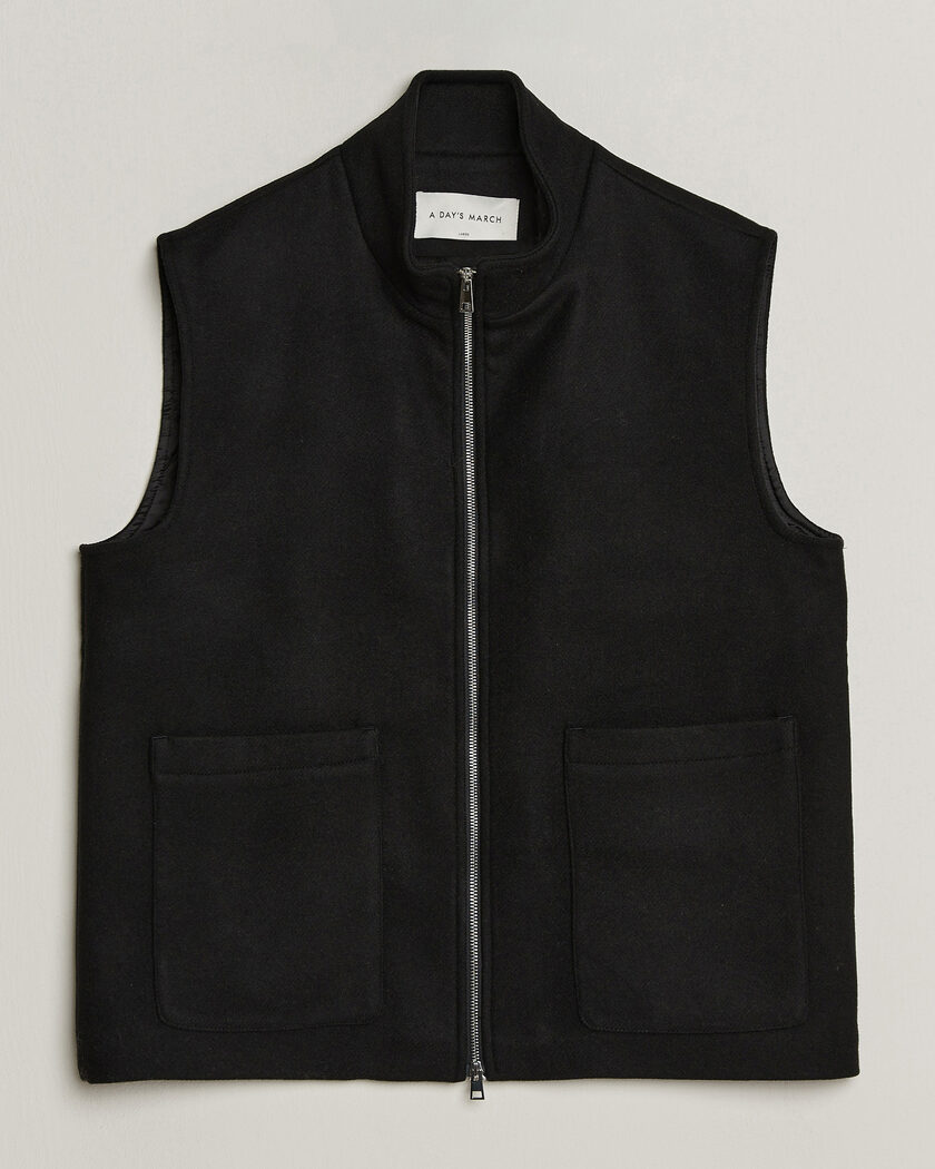A Day's March Canora Lined Wool Vest Black – Schwarz