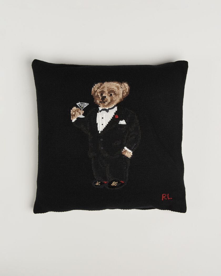 Ralph Lauren Home Martini Bear Wool Pillow Black – Schwarz