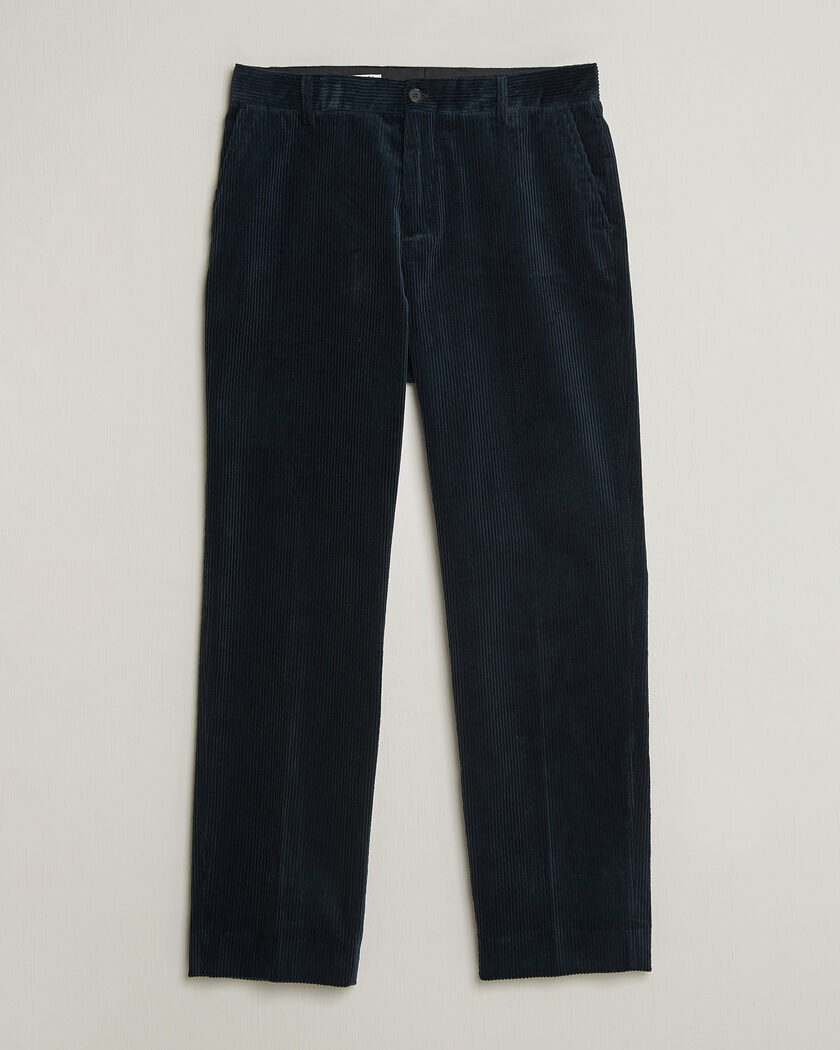 Filippa K Julian Corduroy Chino Trousers Dark Navy – Blau