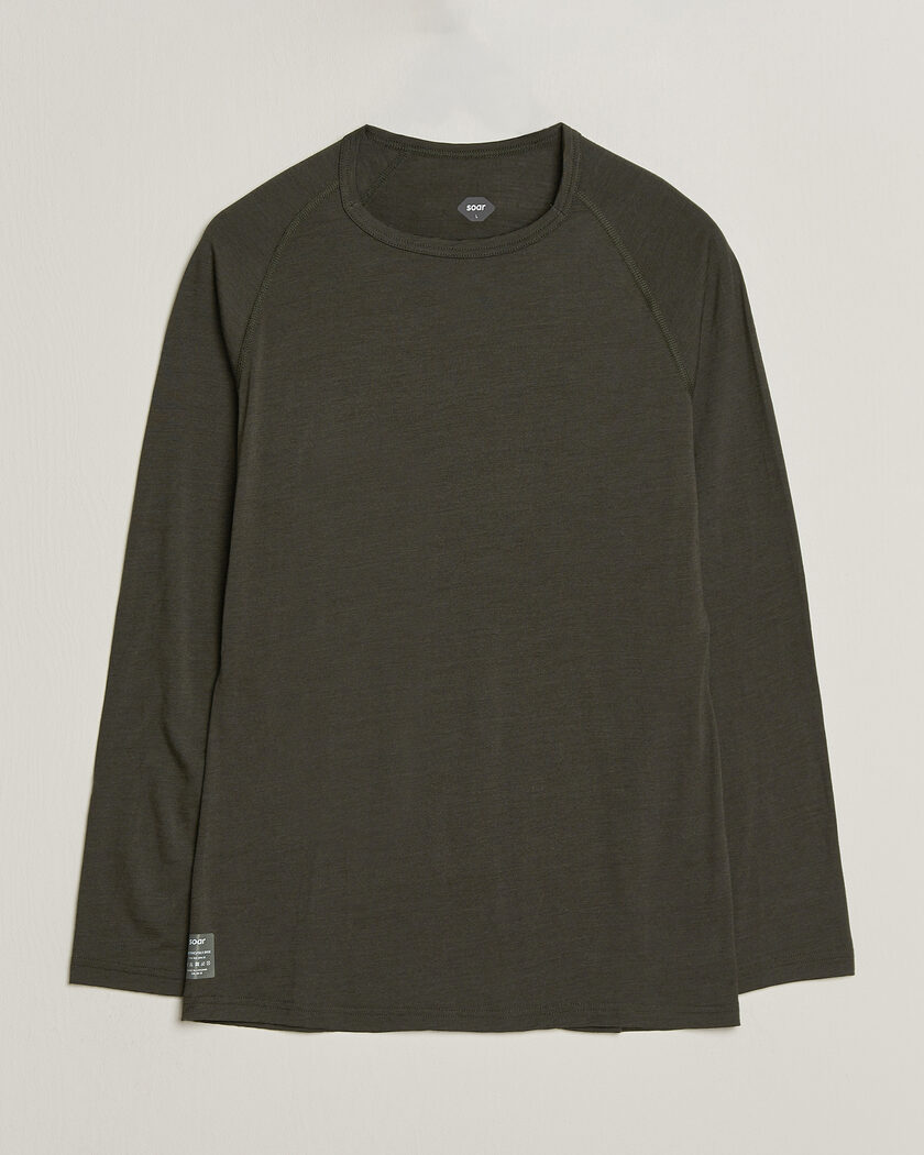SOAR Running LS Merino/Silk Base Layer Forest – Grün
