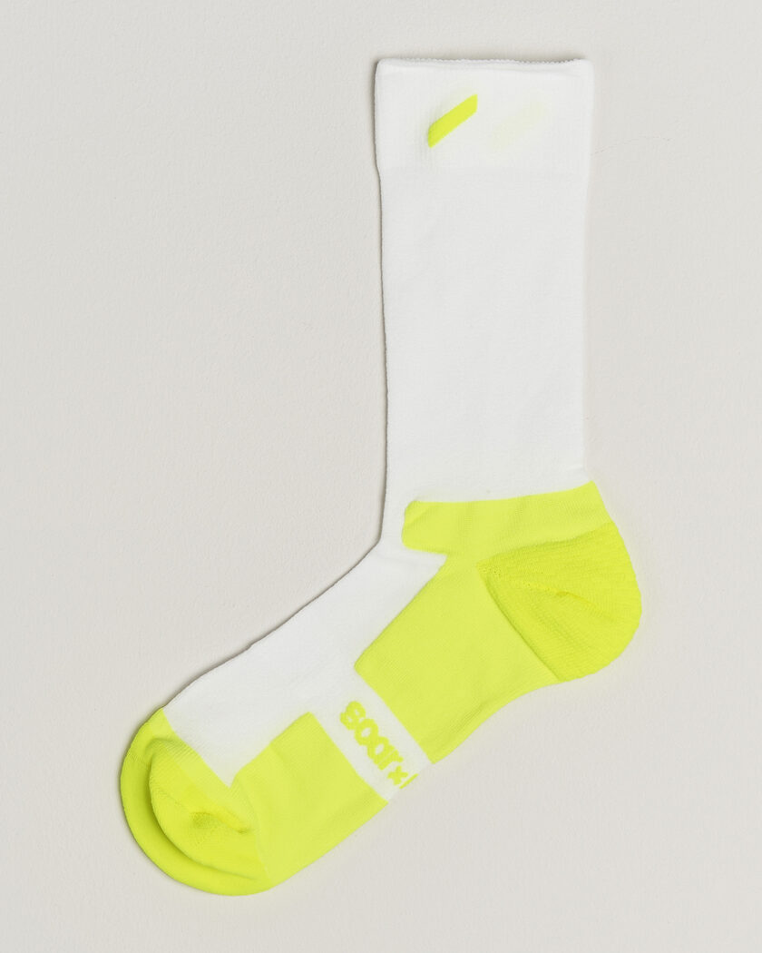 SOAR Running Crew Race Socks White/Fluro Yellow – Weiß