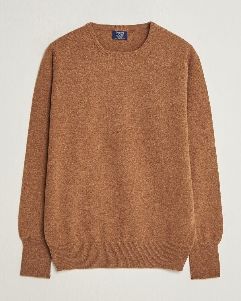 William Lockie Rob Lambswool Crewneck Driftwood – Braun
