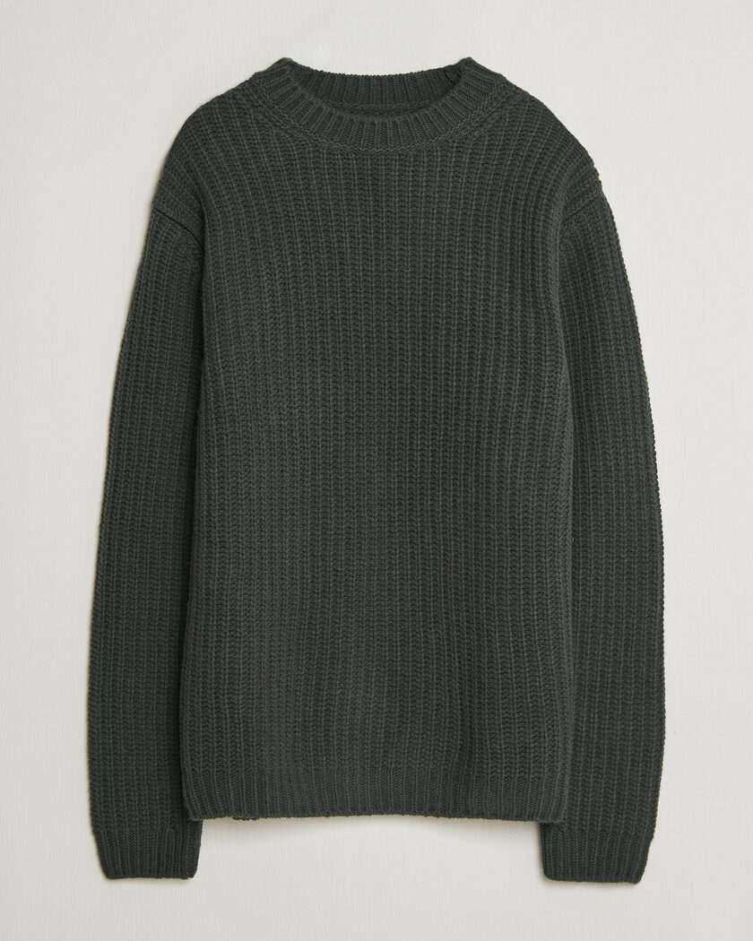 Nudie Jeans Gurry Chunky Knitted Sweater Racing Green – Grün