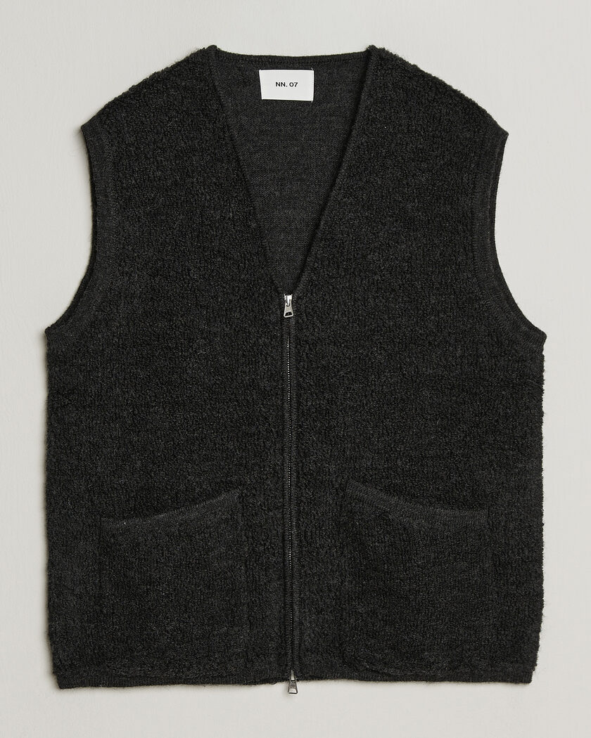 NN07 Mads Wool Fleece Vest Antracite Melange – Grau