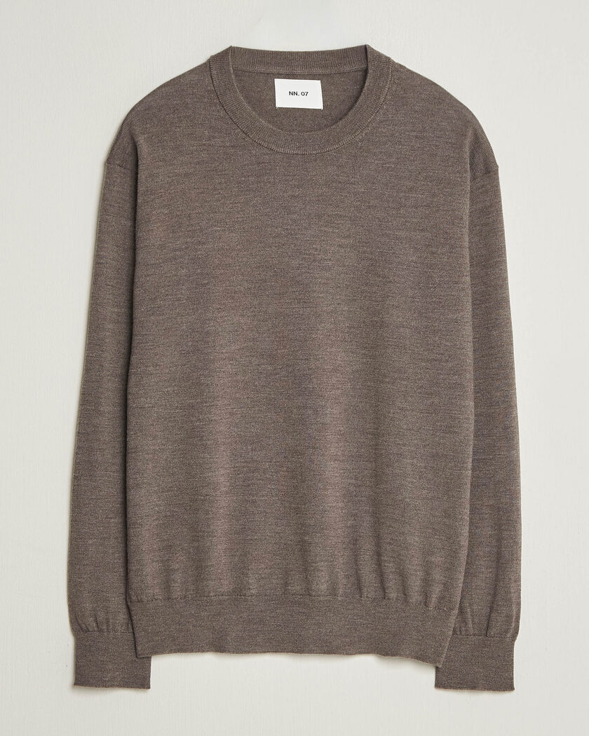 NN07 Nate Wool Knitted Crew Neck Mable Husk – Braun