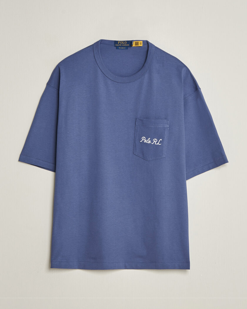 Polo Ralph Lauren Back Print Bear Pocket Tee Classic Blue – Blau