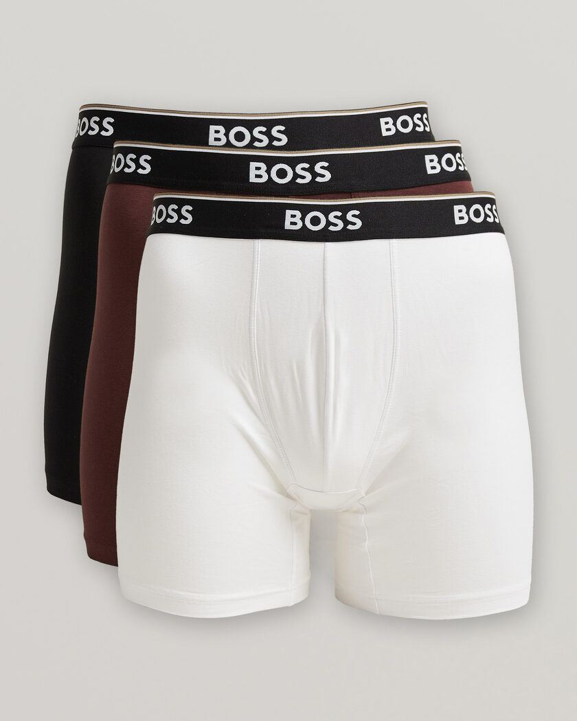 BOSS BLACK 3-Pack Long Leg Boxer Burgundy/White/Black – Mehrfarbig