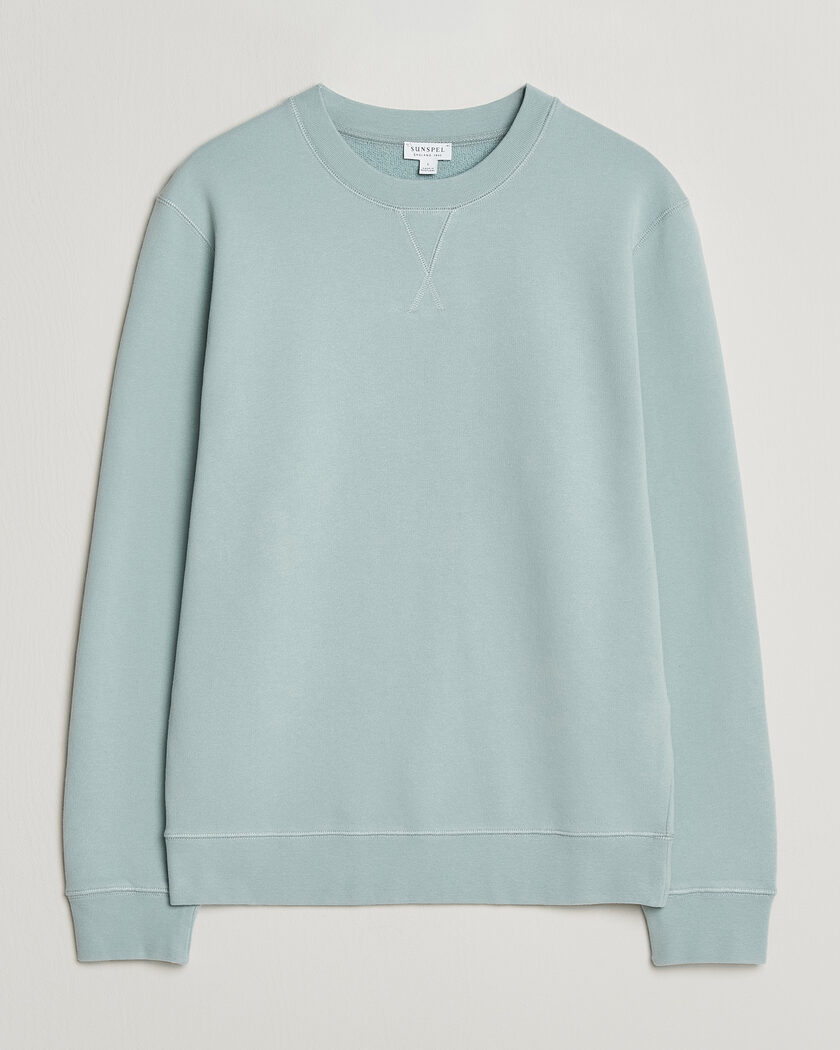 Sunspel Loopback Sweatshirt Light Green – Grün