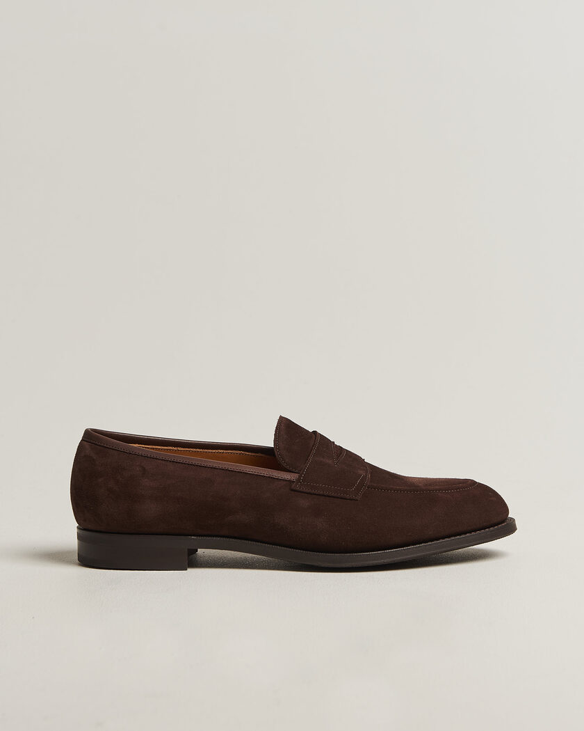 Edward Green Piccadilly Penny Loafer Mink Suede – Braun