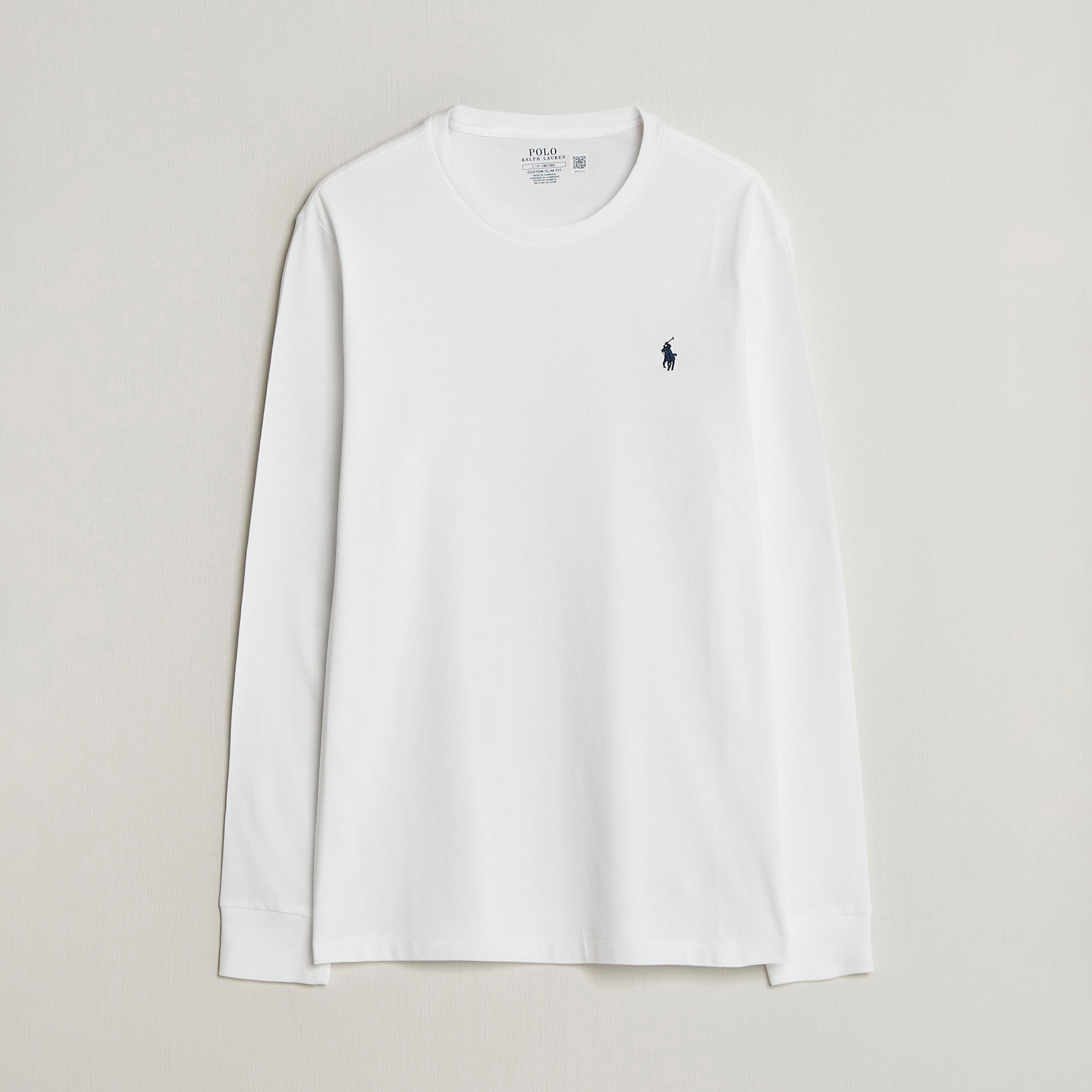 Polo Ralph Lauren Custom Slim Fit Long Sleeve Tee White bei Care of Carl