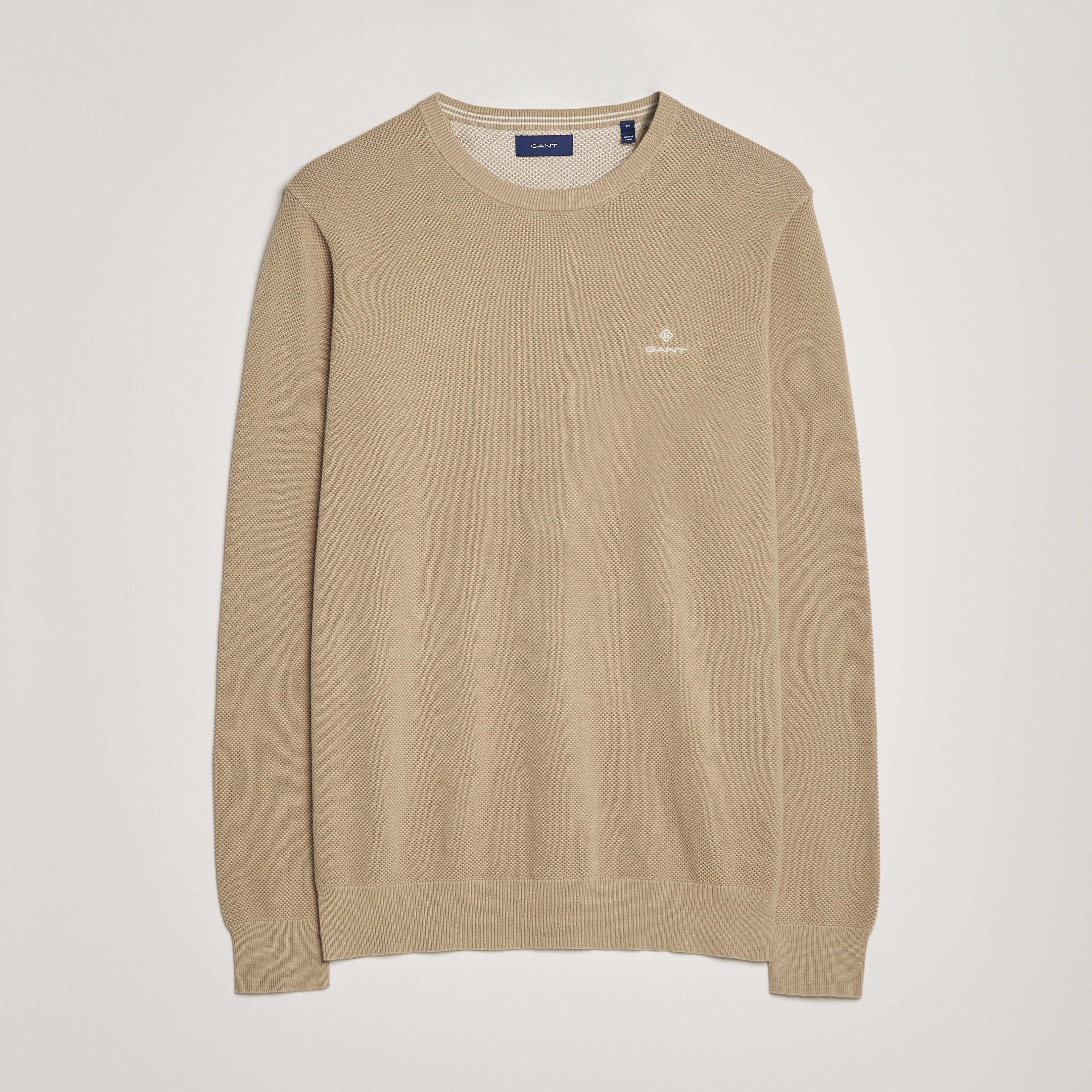 GANT Cotton Pique C-neck heren Pullover trui