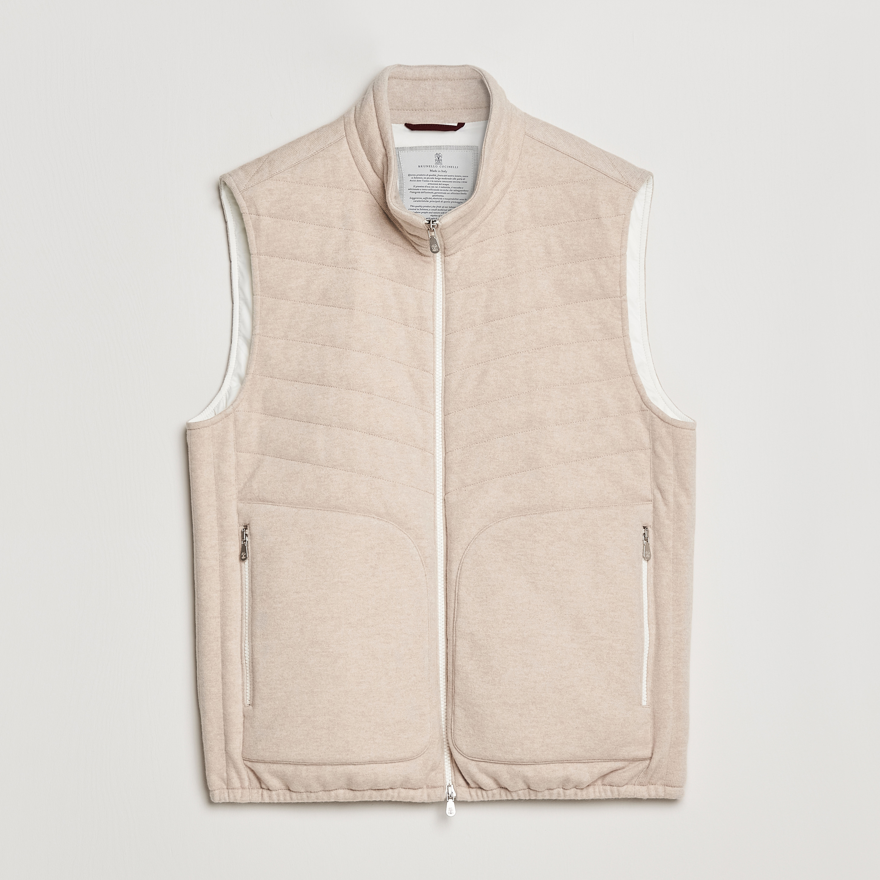 Brunello Cucinelli Cashmere Quilted Vest Beige bei Care of Carl