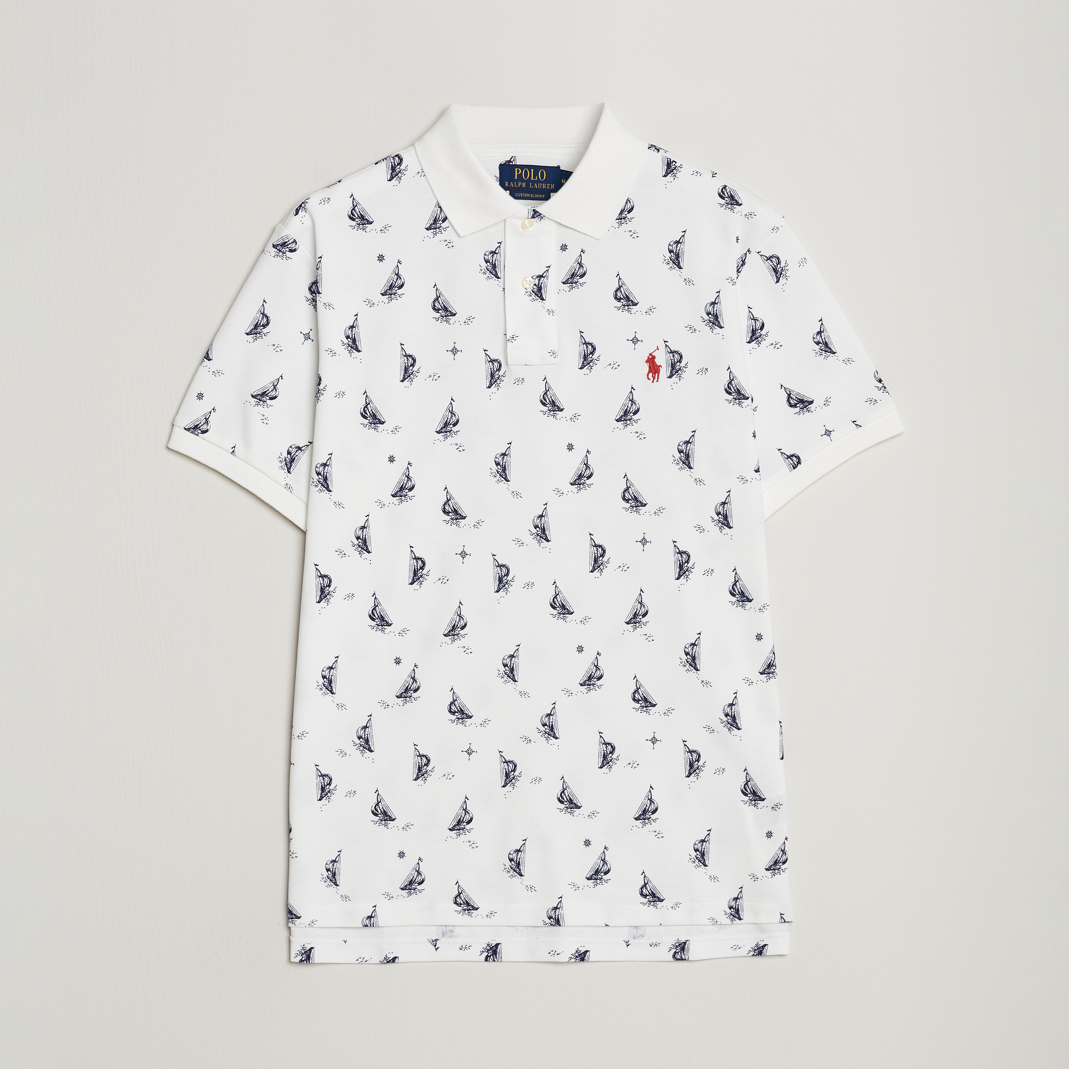 Polo Ralph Lauren Custom Slim Fit Sailboats Polo White bei Care of Carl
