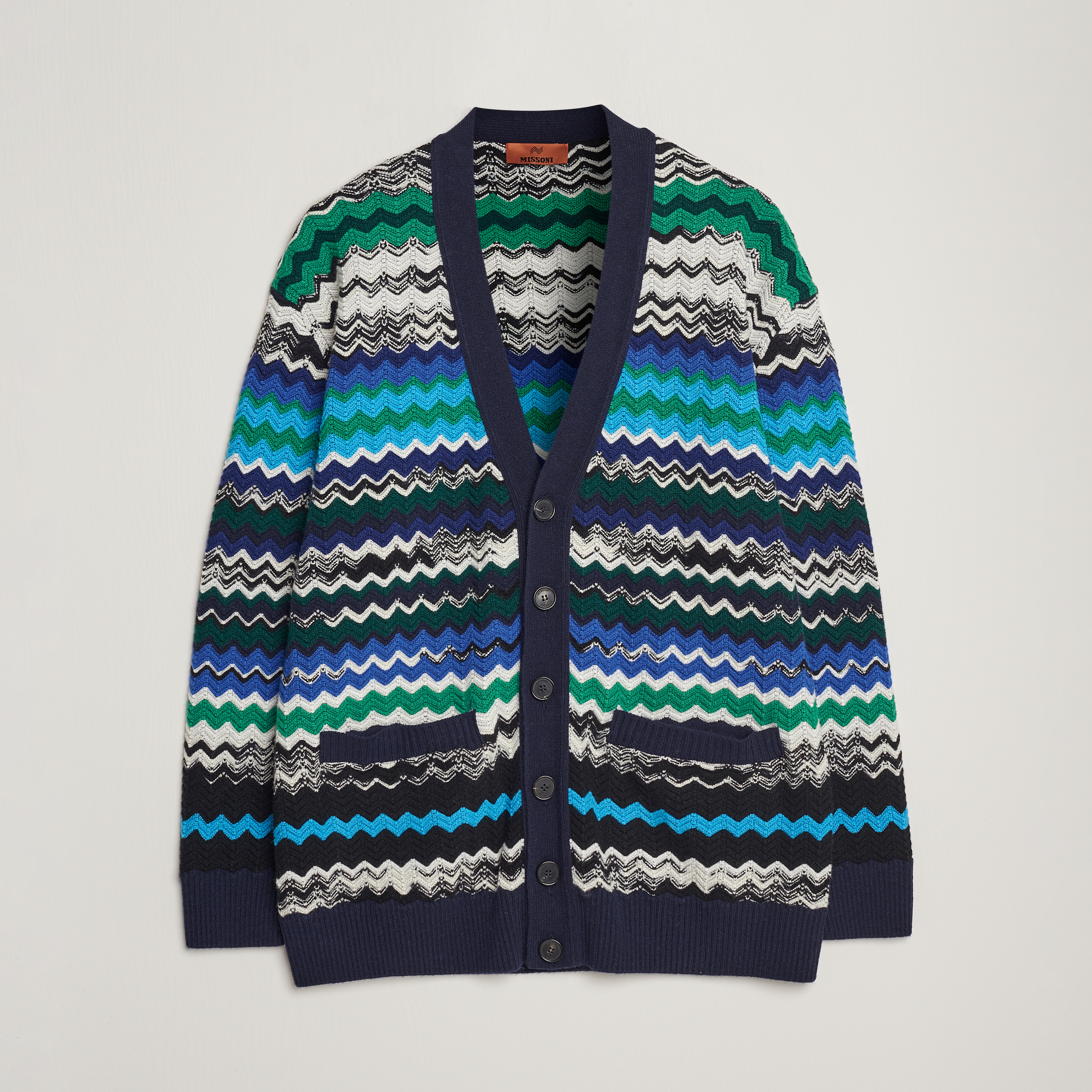Missoni Chevron Wool Cardigan Black/Blue bei Care of Carl