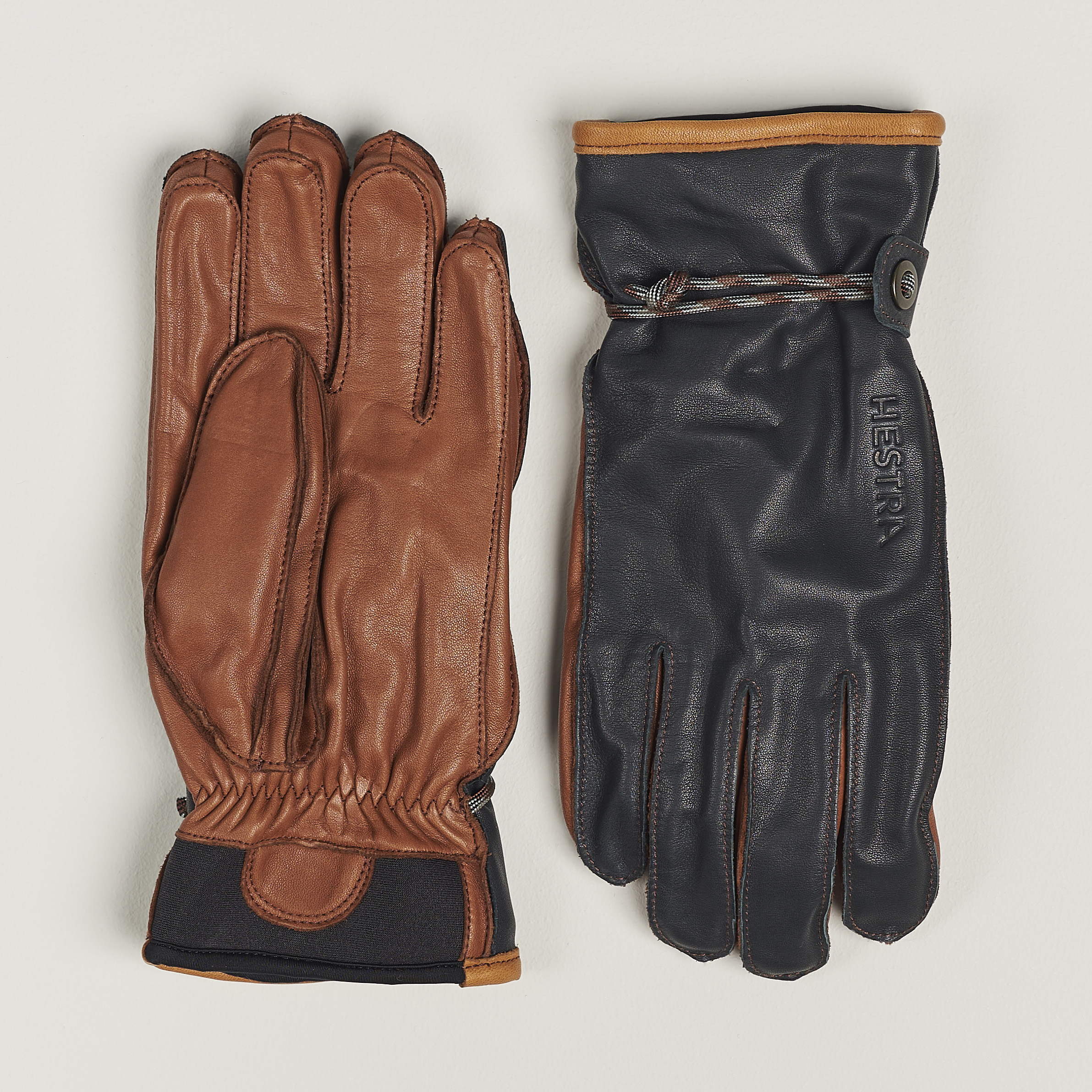 Hestra Wakayama Leather Ski Glove Navy/Brown bei Care of Carl