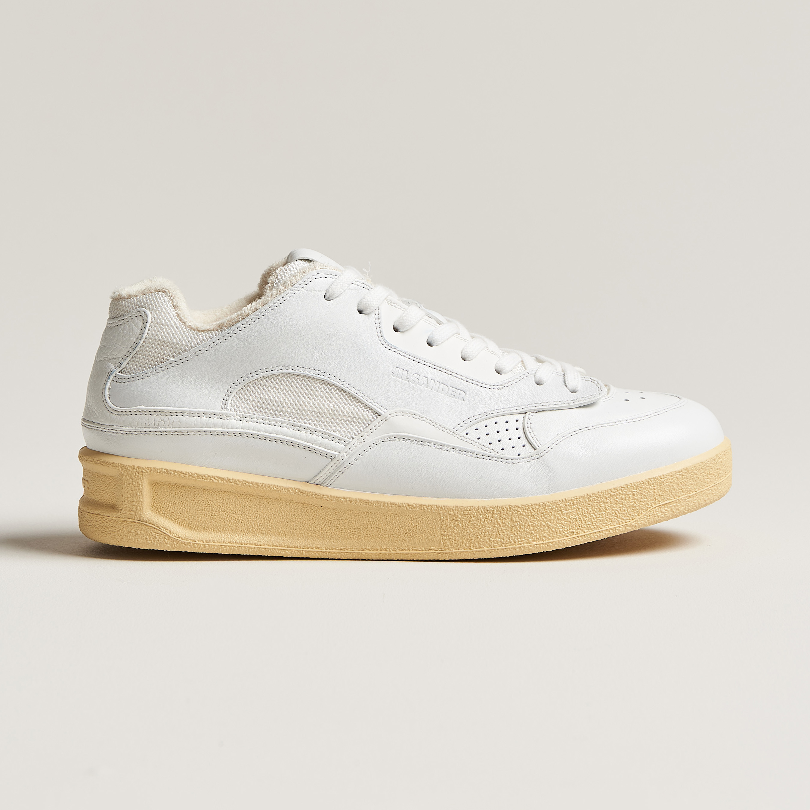 【JIL SANDER】スニーカー（WHITE、size42） Canvas platform sneakers in white - Jil Sander | Mytheresa