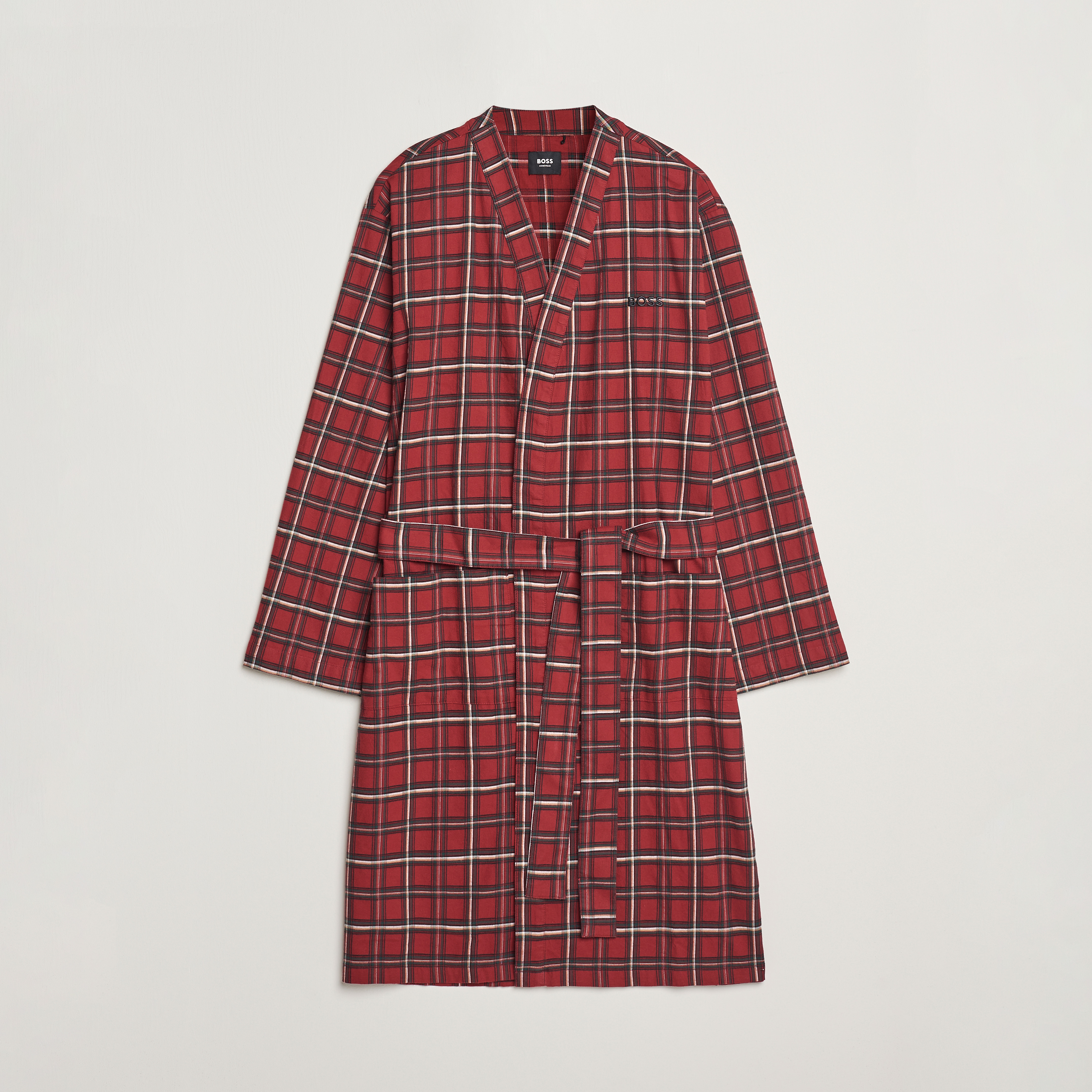 Checker Robe BOSS BLACK Holiday Checked Robe Dark Red bei Care of Carl