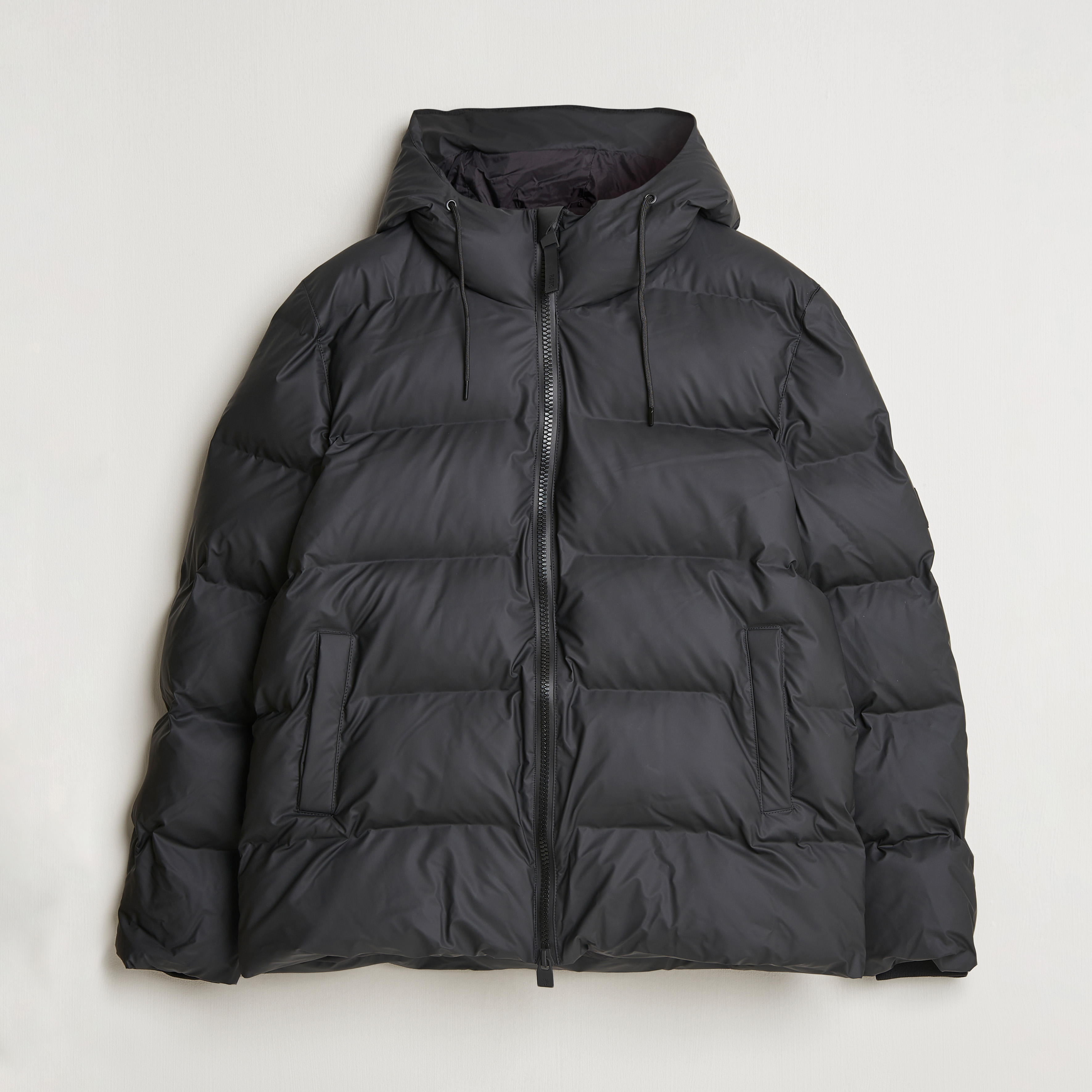 Black and white puffer jacket on sale
