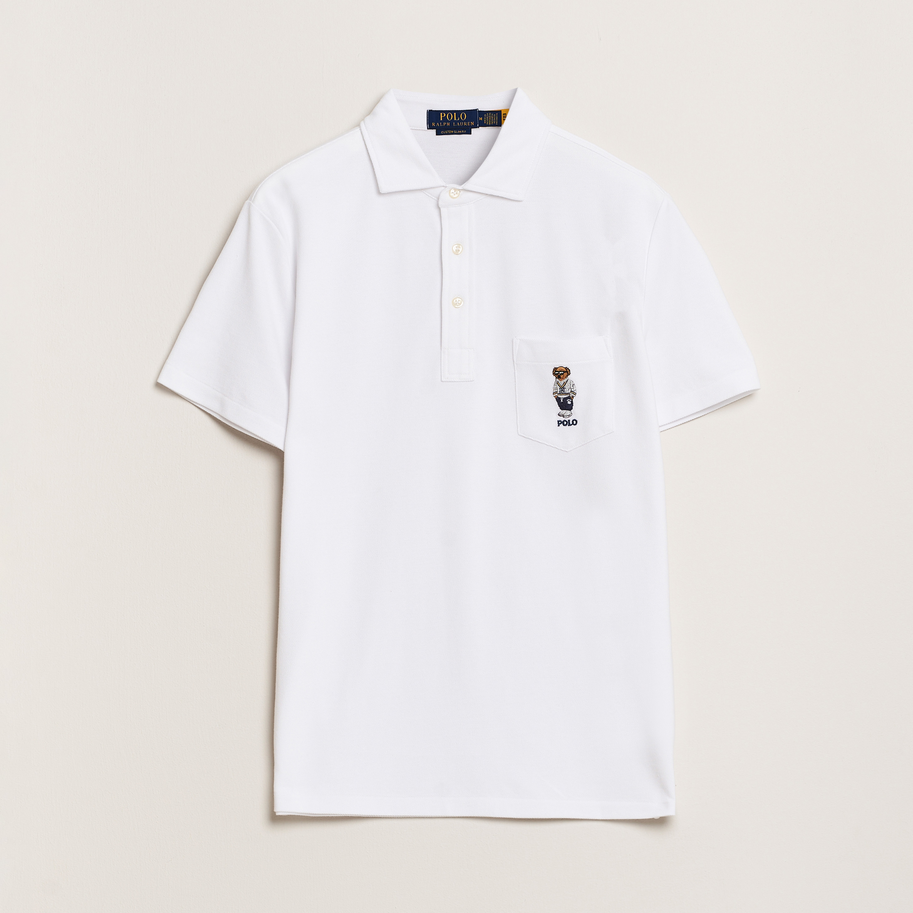 Polo Ralph Lauren Custom Slim Fit Pocket Bear Polo White bei Care of Carl