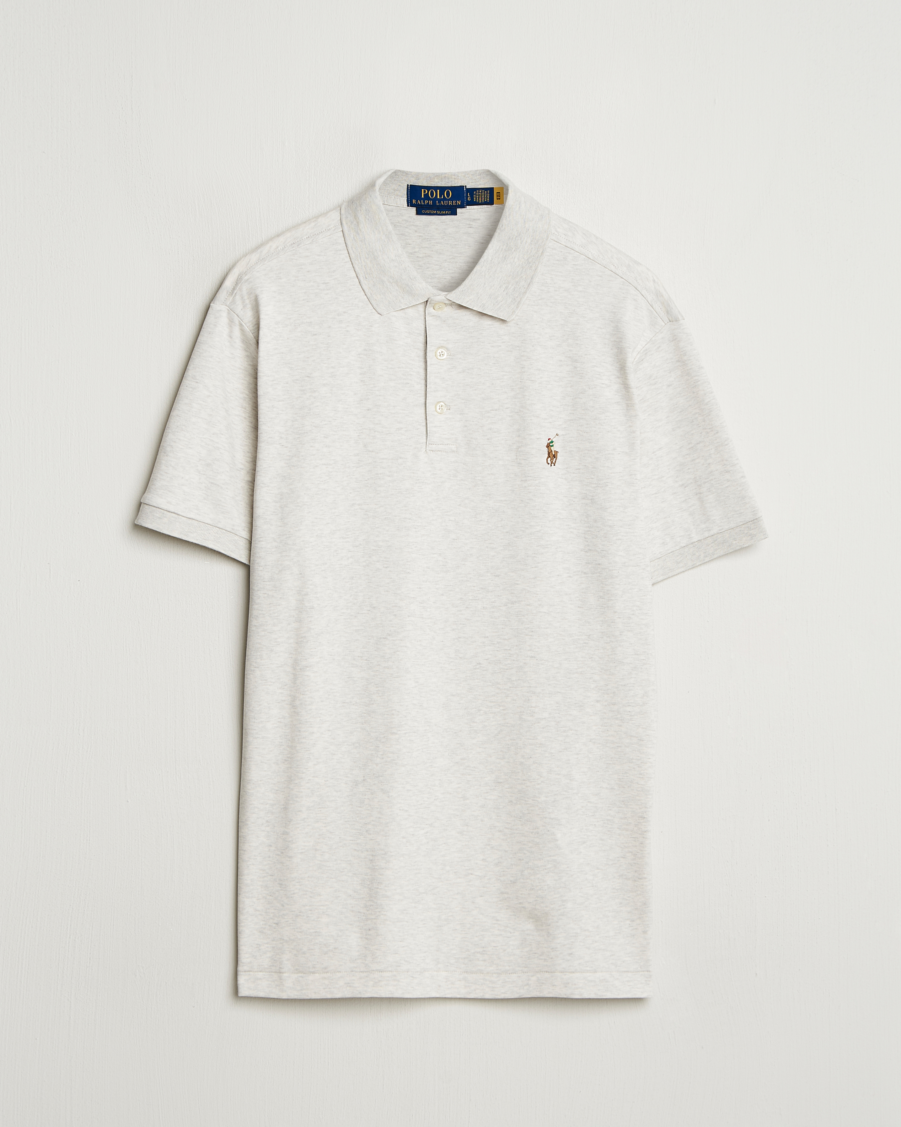 Polo Ralph Lauren Custom Slim Fit Cotton Polo State Heather bei Care of Car