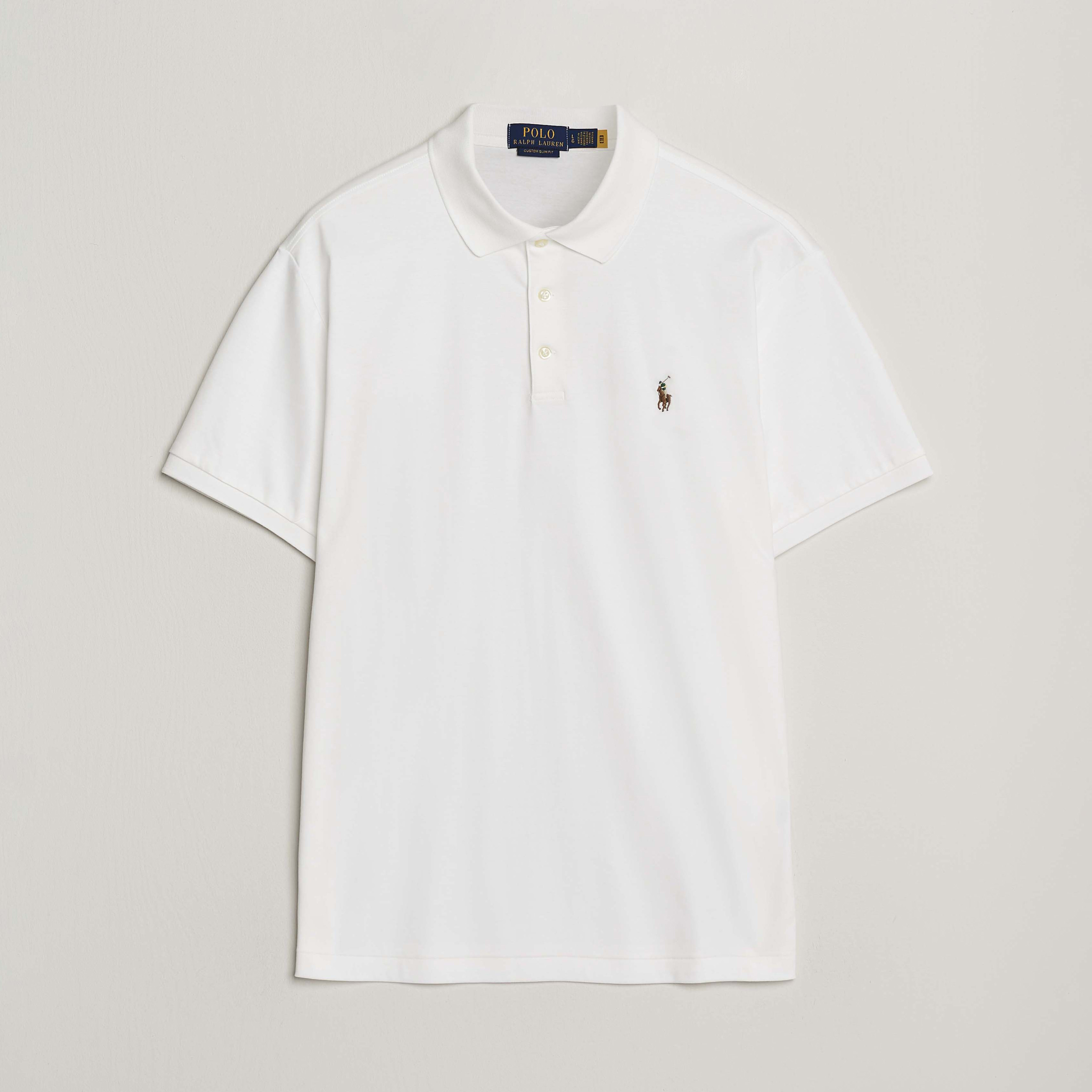 Polo Ralph Lauren Custom Slim Fit Cotton Polo White bei Care of Carl