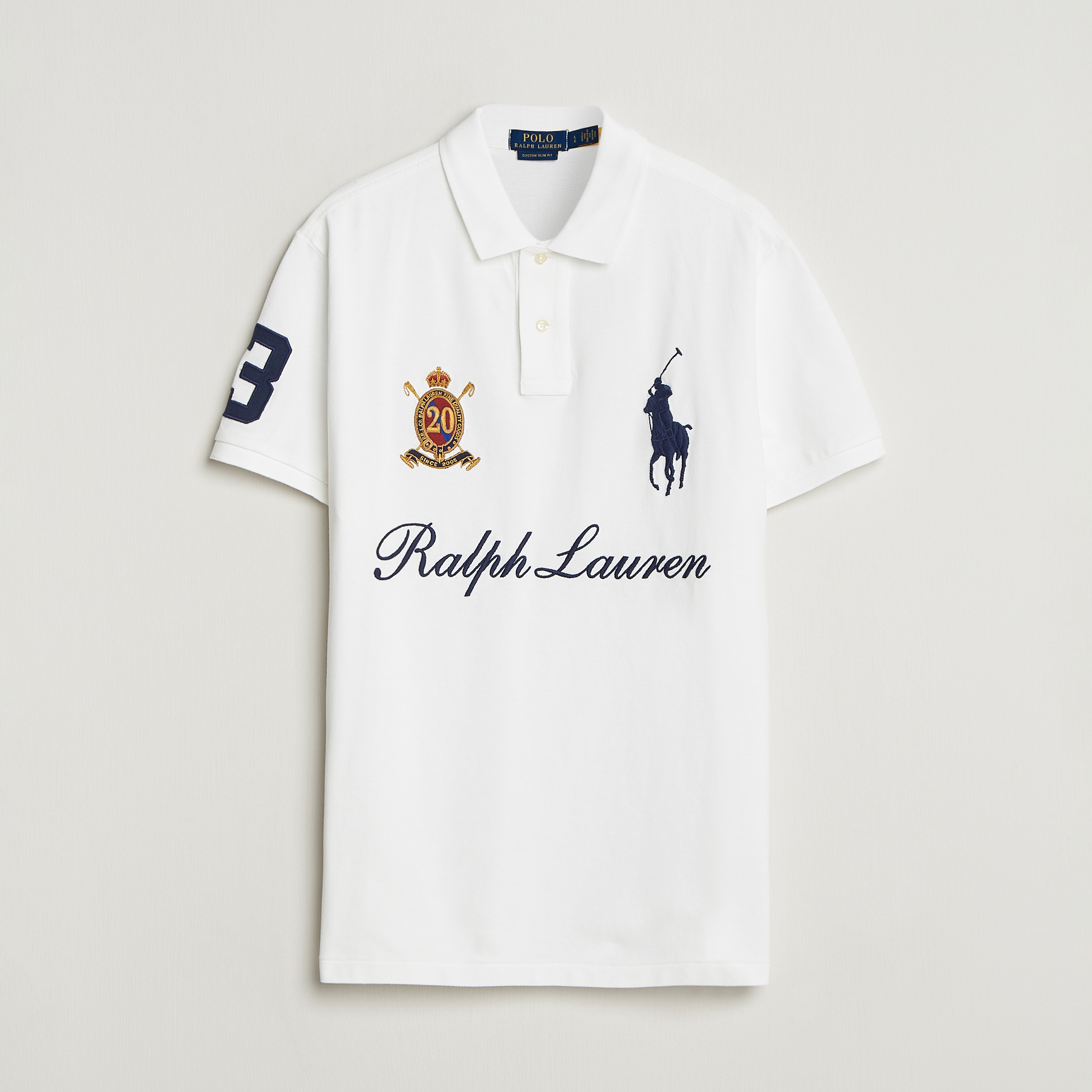 Polo Ralph Lauren Custom Slim Fit Big Pony Polo White bei Care of Carl