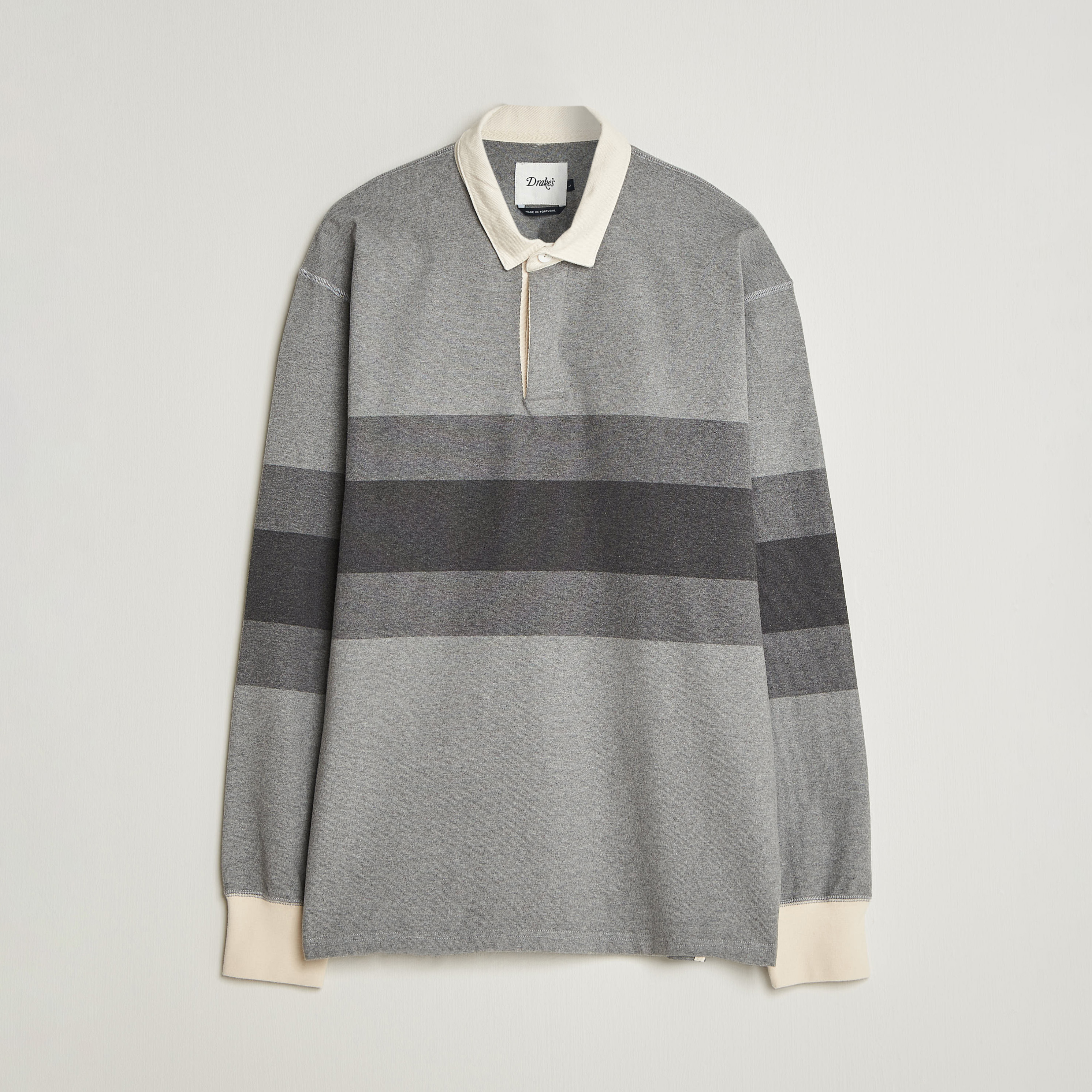 Drake's Melange Stripe Rugby Grey bei Care of Carl