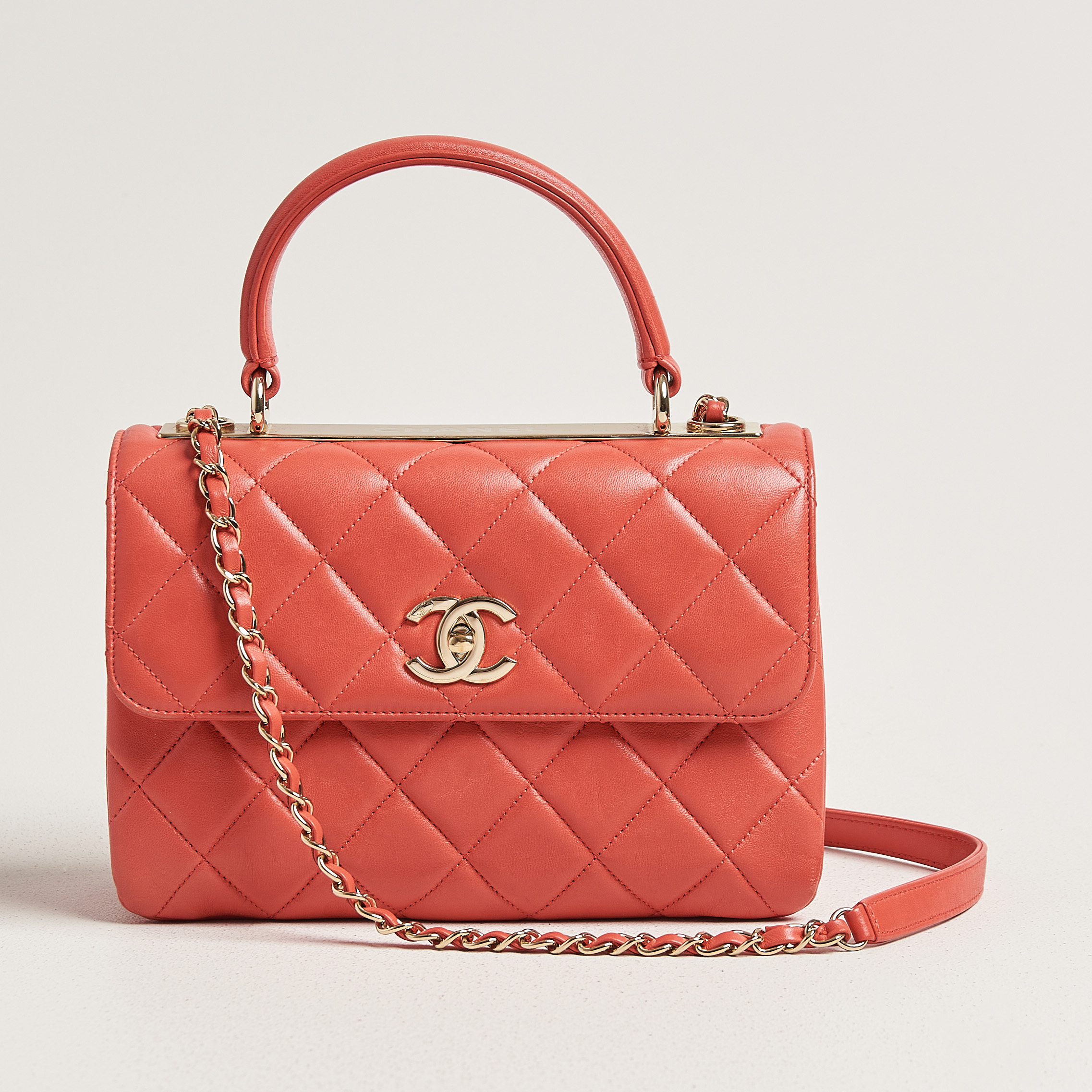 Chanel Pre-Owned Trendy CC Top Handle Bag Coral – Rosa