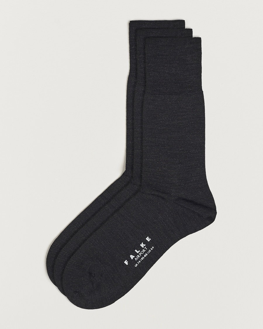 3-pack Airport Socks Anthracite Melange – Grau