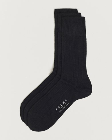 Herren | Falke | Falke | 3-Pack Lhasa Cashmere Socks Black