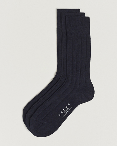 Herren | Socken | Falke | 3-Pack Lhasa Cashmere Socks Dark Navy