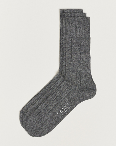 Herren | Falke | Falke | 3-Pack Lhasa Cashmere Socks Light Grey