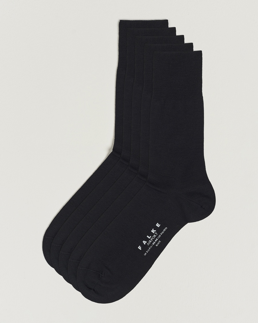 Falke 5-Pack Airport Socks Black – Schwarz