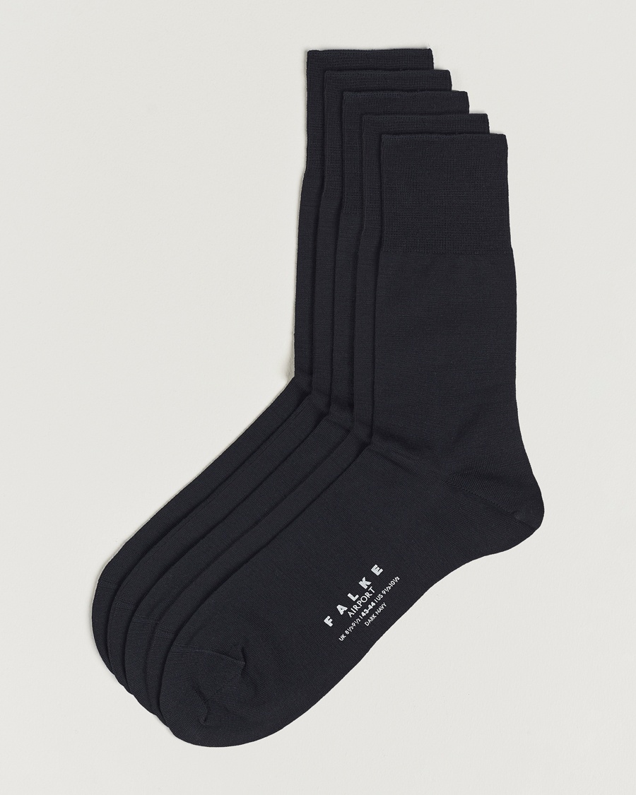 5-Pack Airport Socks Dark Navy – Blau