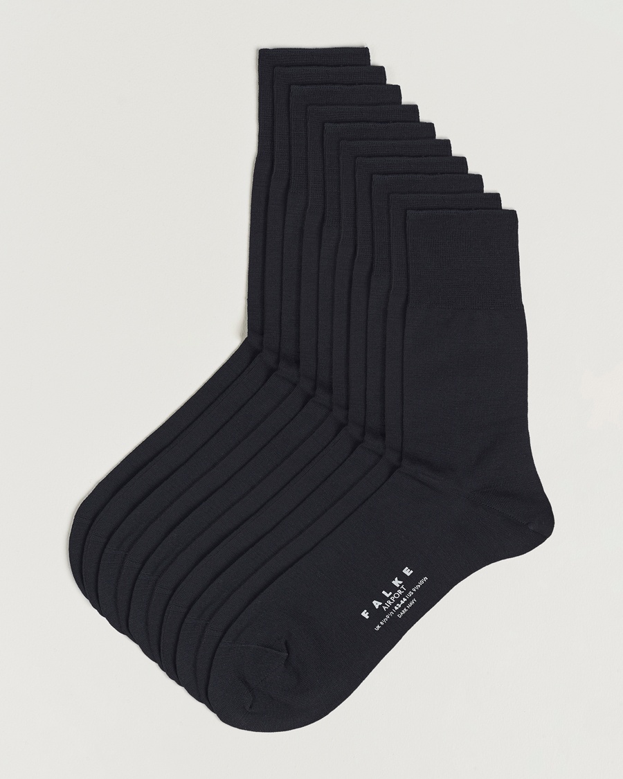 Falke 10-Pack Airport Socks Dark Navy – Blau