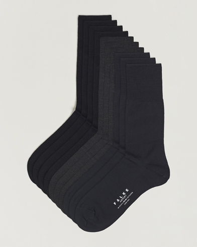 Herren | Alte Produktbilder | Falke | 10-Pack Airport Socks Black/Dark Navy/Anthracite Melange
